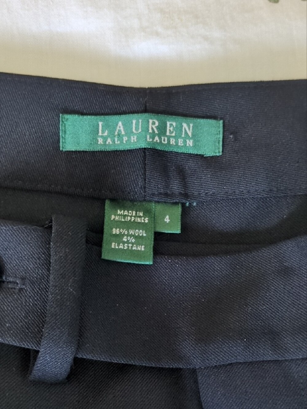 Lauren Ralph Lauren NWT Wool Blend Cuffed Trousers Dress Pants Black Size 4 - Picture 2 of 6